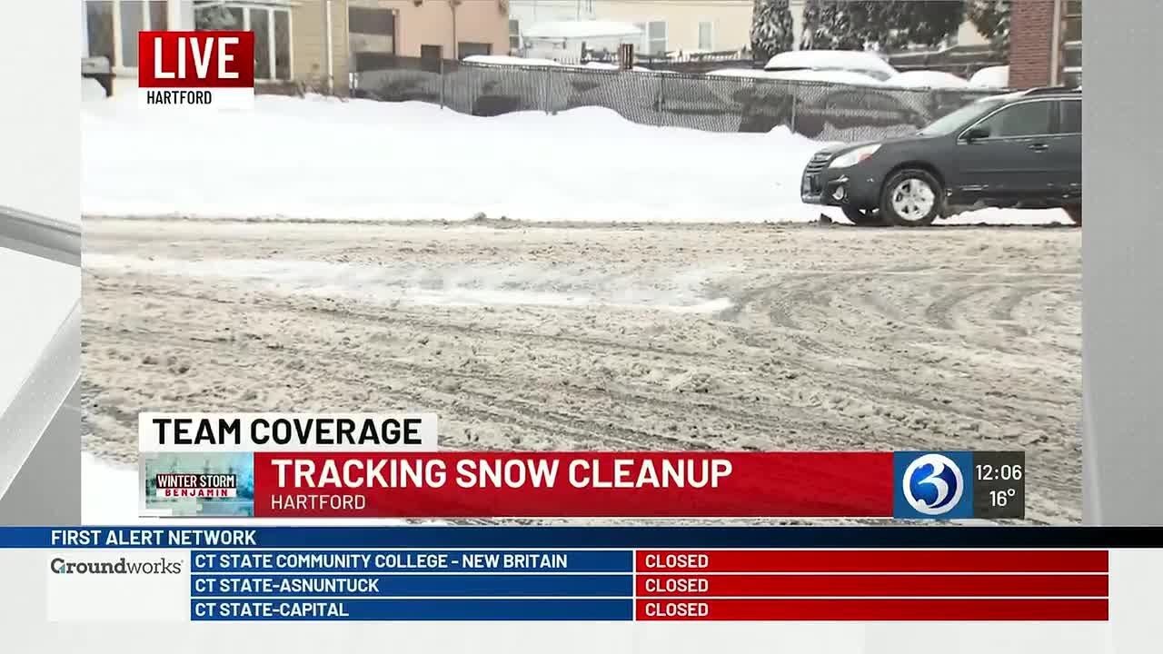 VIDEO: Slushy roads still reported in Hartford