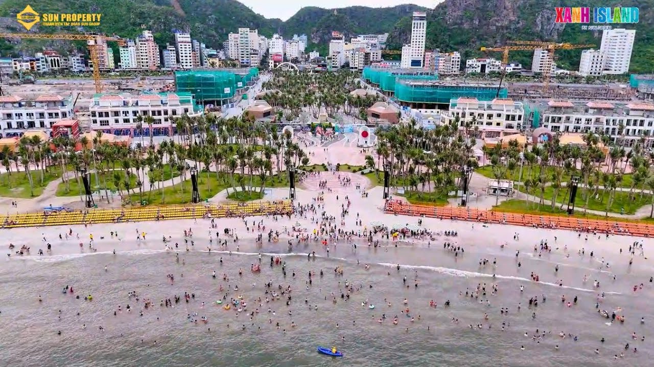 ➤ Tiến độ nhà phố biển Xanh Boutique tháng 7/2025 | Sun Group Cát Bà - Xanh Island