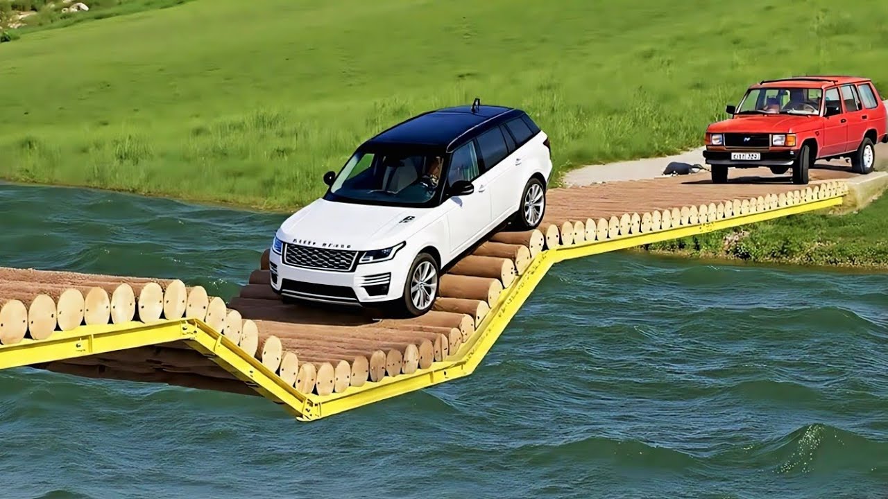 Cars vs Impossible Log Bridge Challenge #9 in BeamNG Drive!