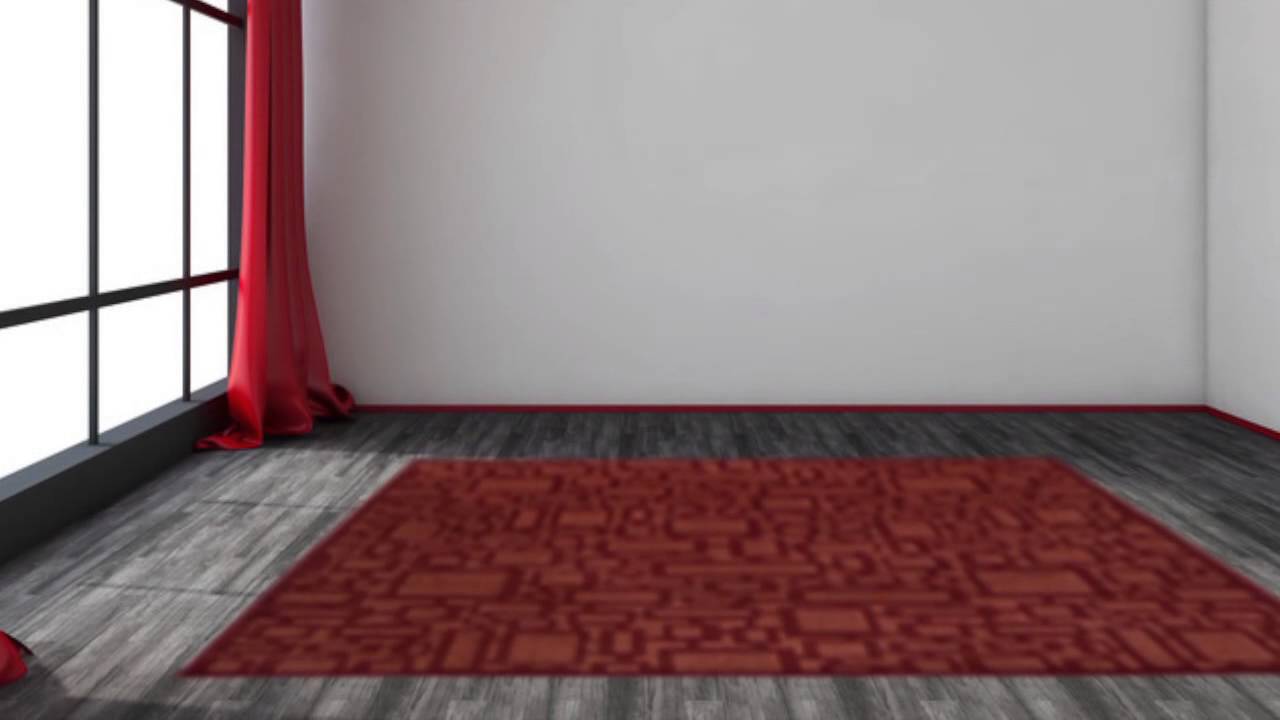 Contemporary Rust Rust Polypropylene Geometric Machine Woven Area Rug - POSH RUG