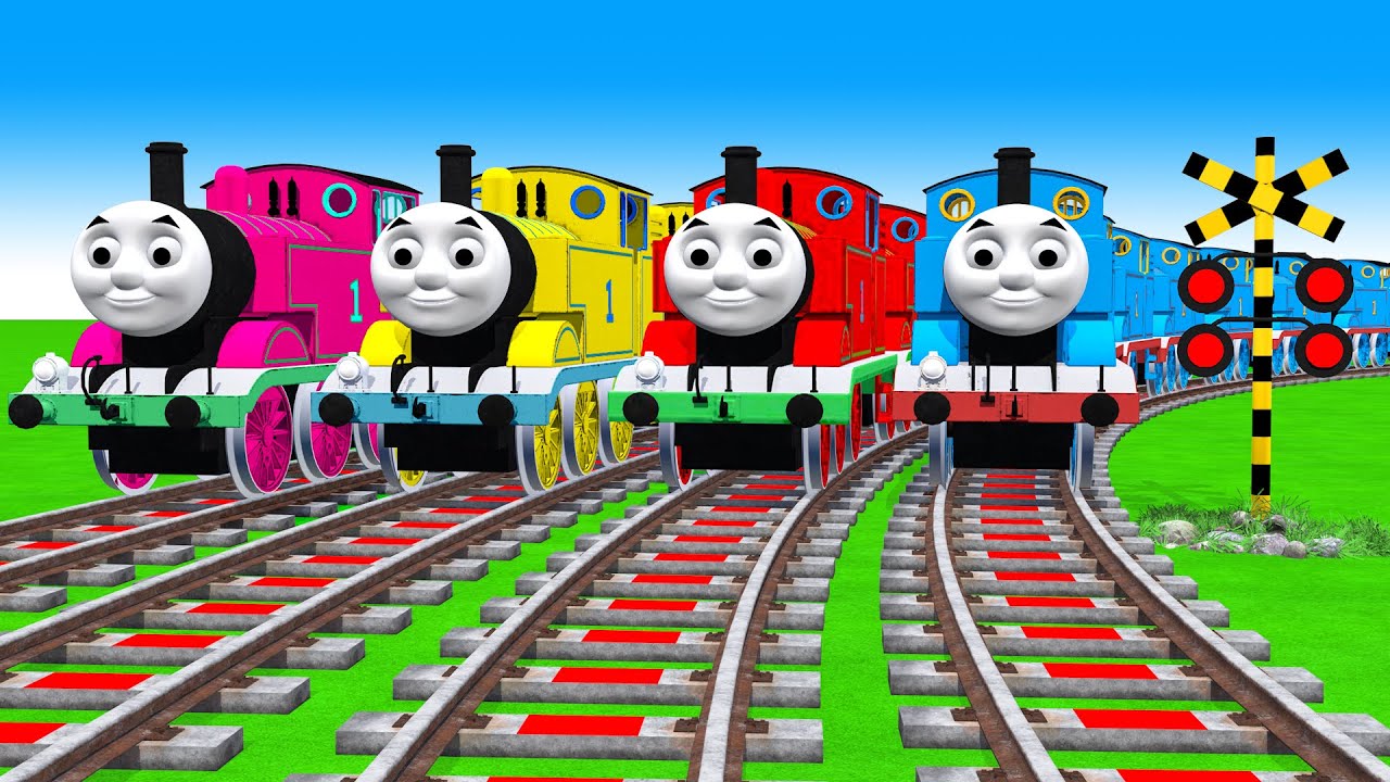 【踏切アニメ】あぶない電車 5 TRAIN THOMAS 🚦 Fumikiri 3D Railroad Crossing Animation #1million
