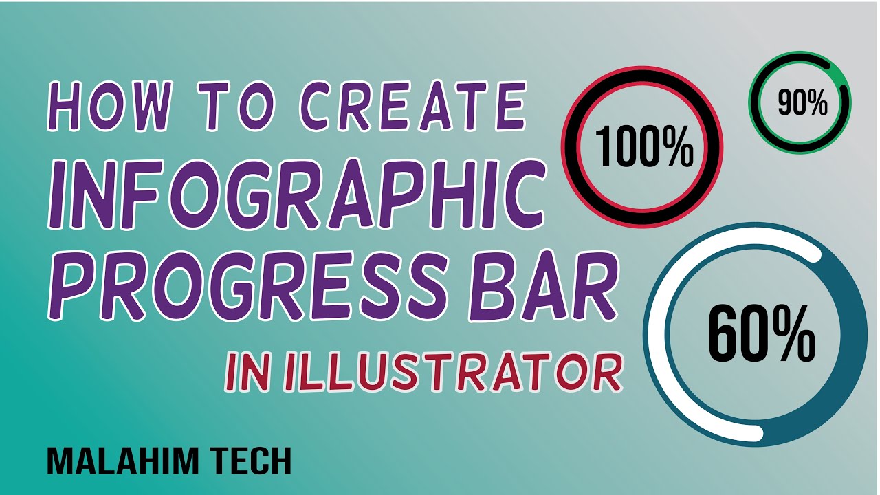 Create Infographic Progressbar | Malahim Tech | Adobe Illustrator 