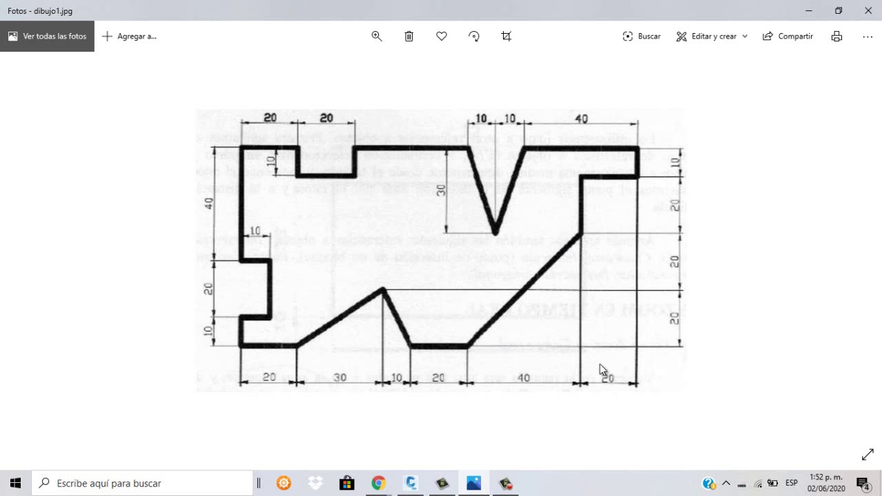 ejercicio en autocad 2020 , comando linea