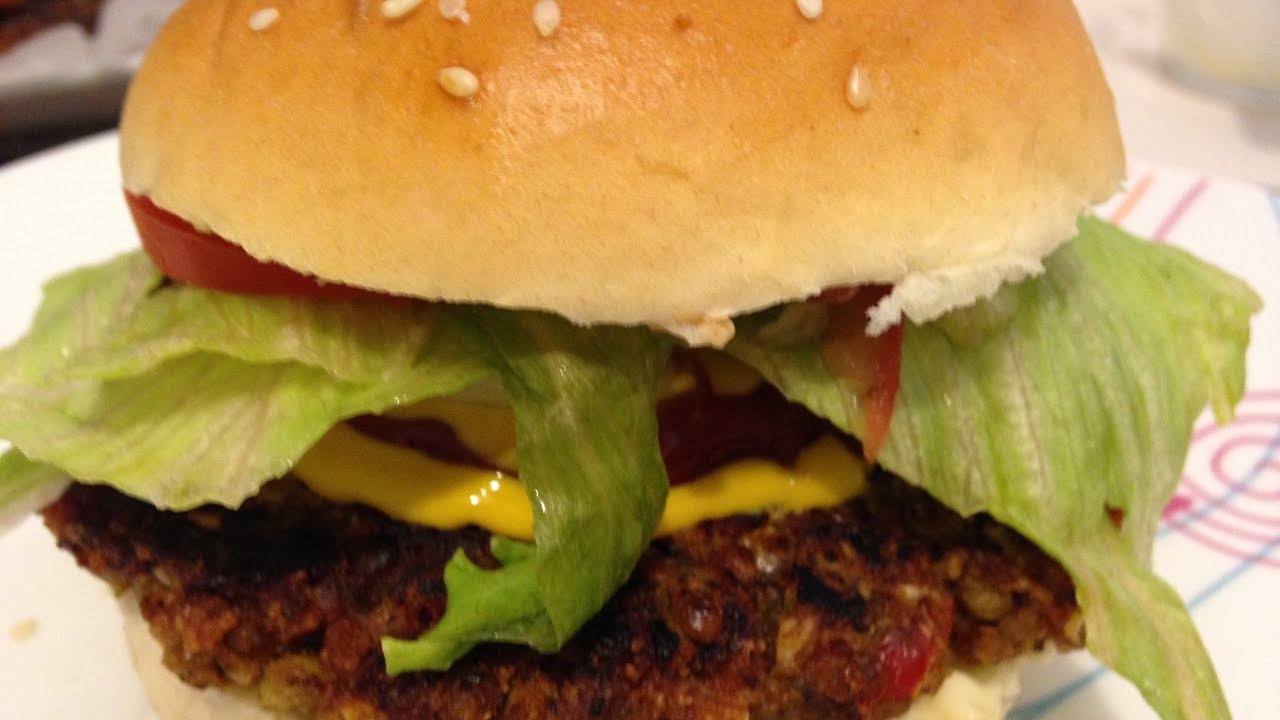 Hamburguesas de lentejas y champiñones vegan deliciosas