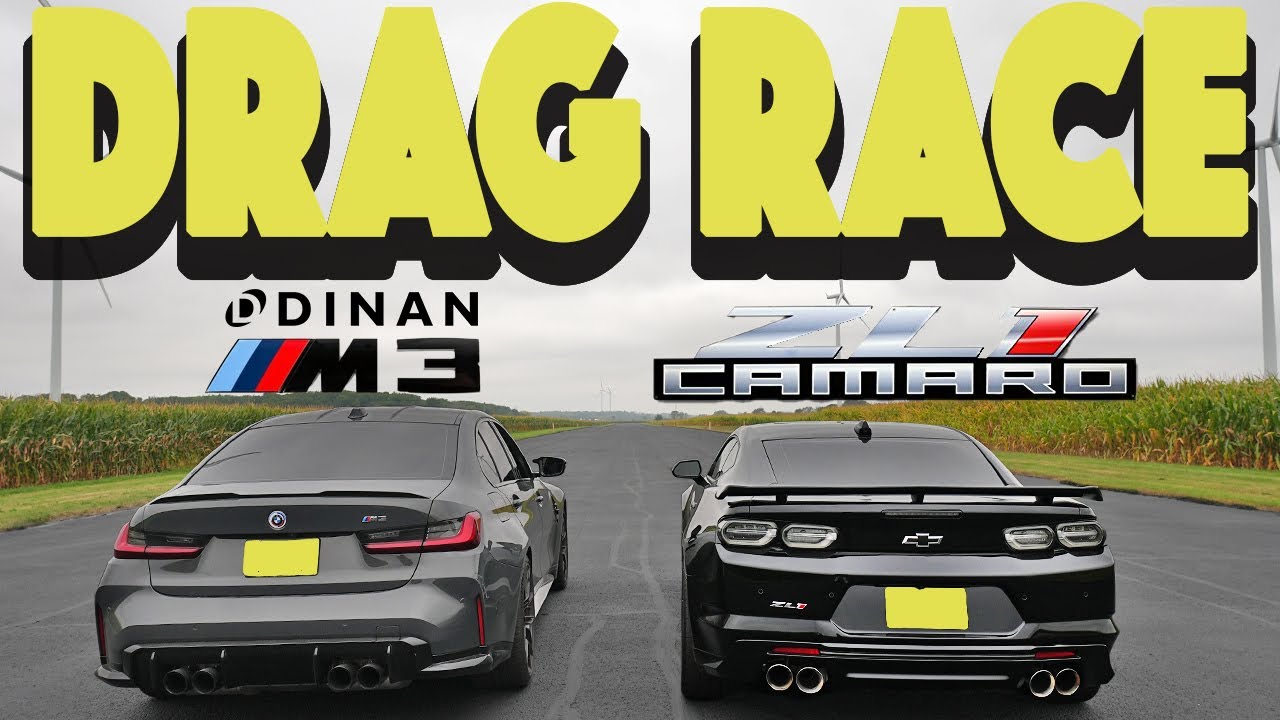 BMW M3 Dinan 2023 года против Chevy Camaro ZL1 2023 года, гонка Drag and Roll.