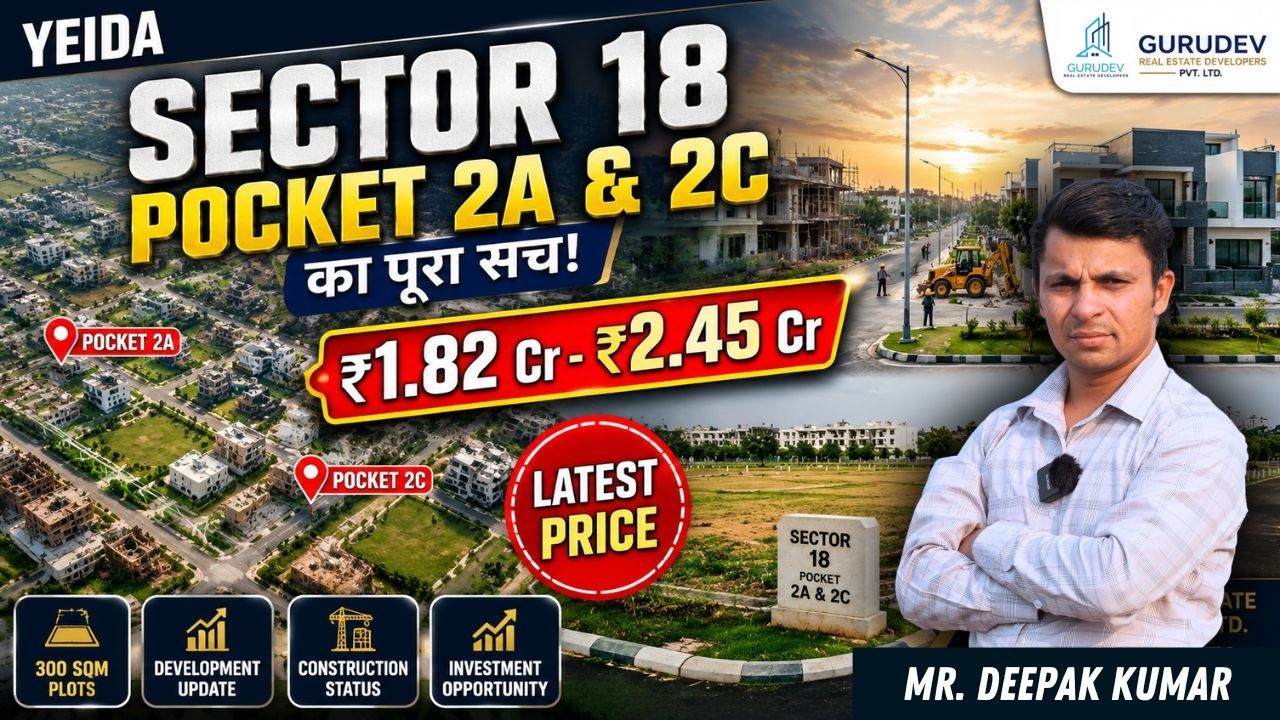 YEIDA Sector 18 Pocket 2A & 2C Latest Price 2026 🔥 Ground Reality, Development & 300 Sqm Plot Rates