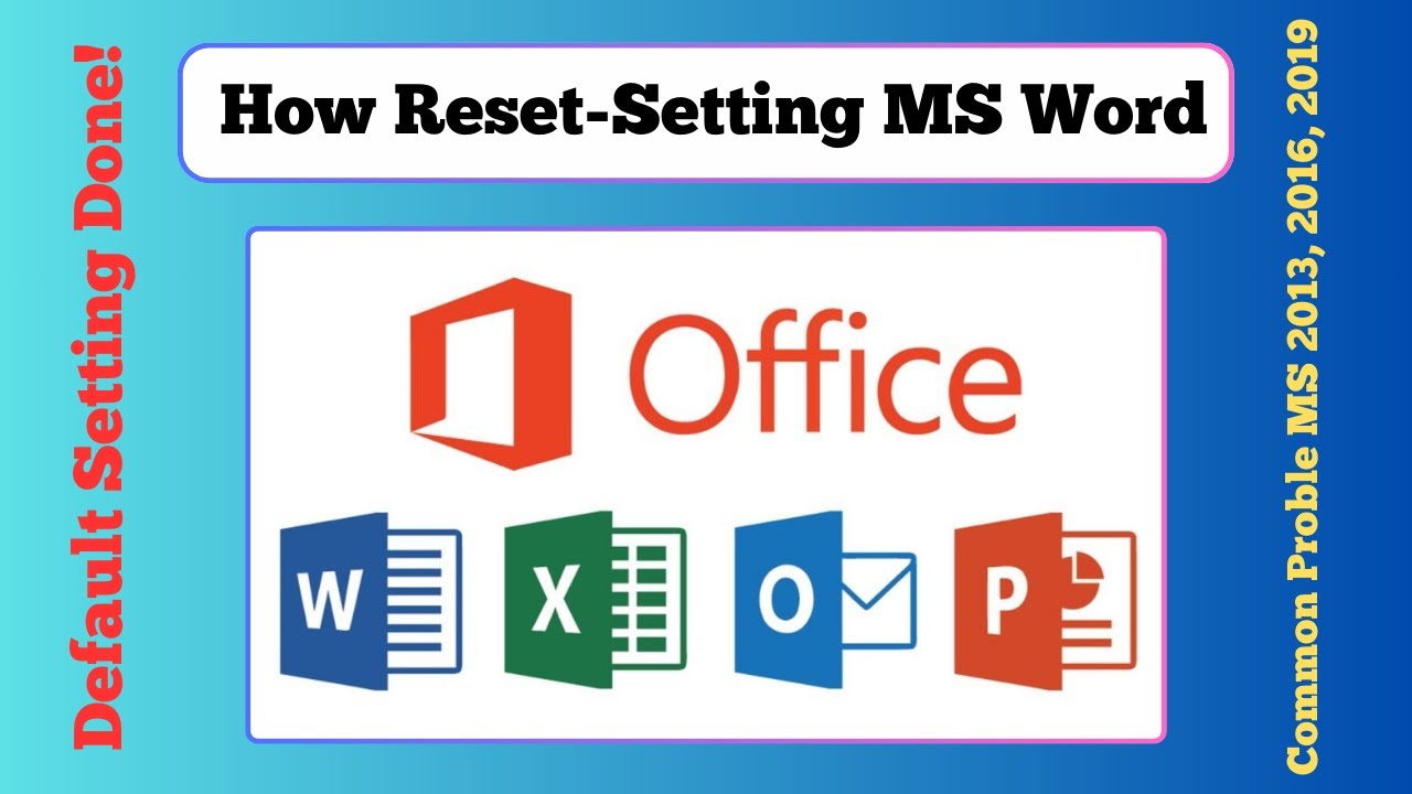 How to reset Microsoft word to default settings | MS-Word Settings