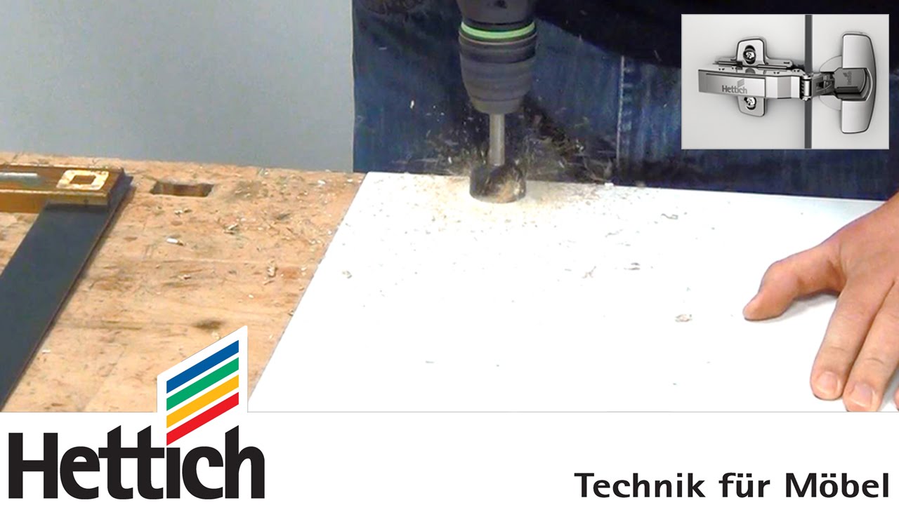 Scharniermontage mit der BlueJig Scharnier Ankörnschalbone von Hettich