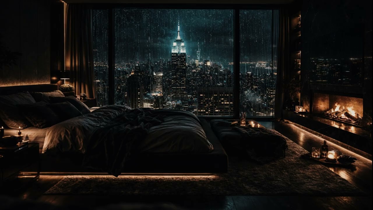 LLUVIA PESADA en MANHATTAN ☔ Lluvia Pesada para Dormir, Estudiar y Relajarse, Meditación.