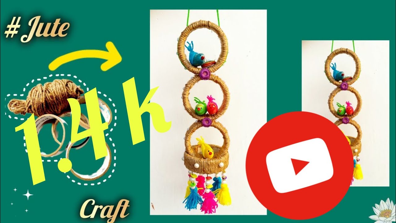 DIY jute nest craft | bird wallhanging | best 👍 use of jute , tape roll | amazing homedecor