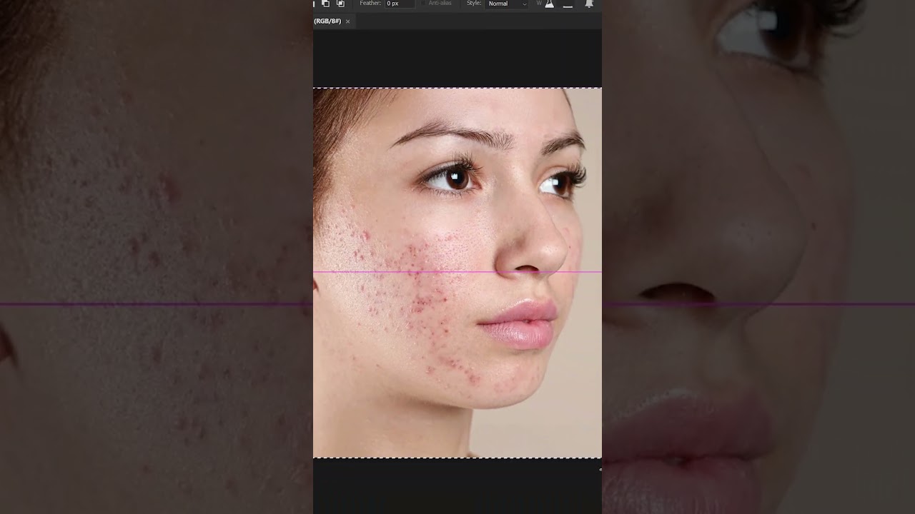 Ретушь кожи с помощью задания 2 #photoshop #photoshopcourse #tutorial