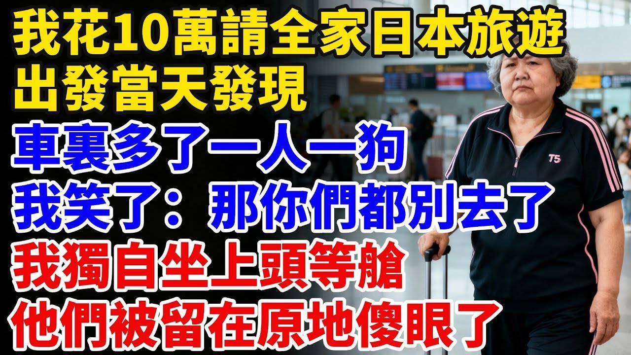 我花10萬請全家日本旅遊。出發當天發現，車裏多了一個人和一條狗，我笑了：「那你們都別去了。」我獨自坐上頭等艙，他們被留在原地傻眼了。【星河故事鋪】#完結#情感故事#婆媳關系#家庭生活#爽文#正能