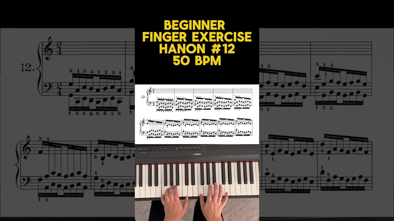 Hanon No. 12 | Piano Finger Exercise | 50 BPM | Practice With Me