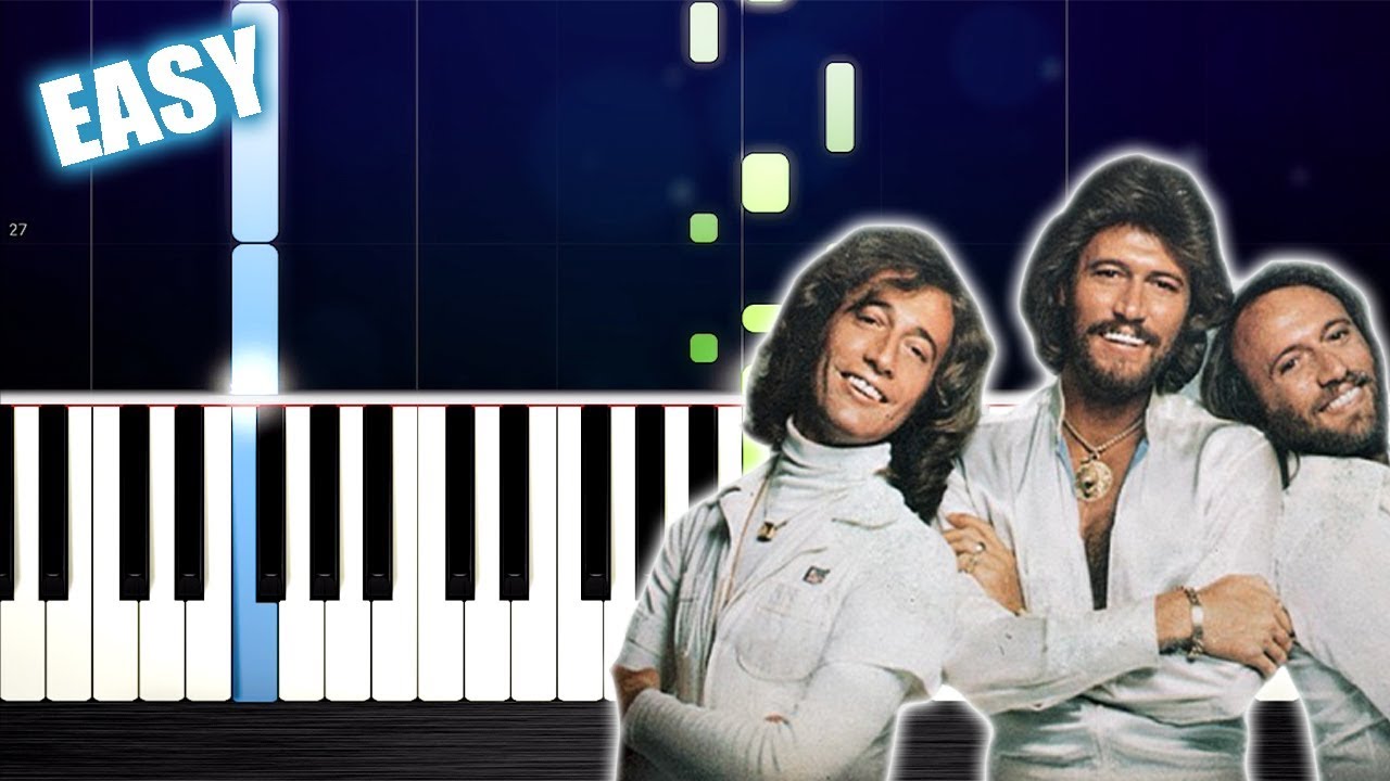 Bee Gees - Stayin' Alive - EASY Piano Tutorial by PlutaX