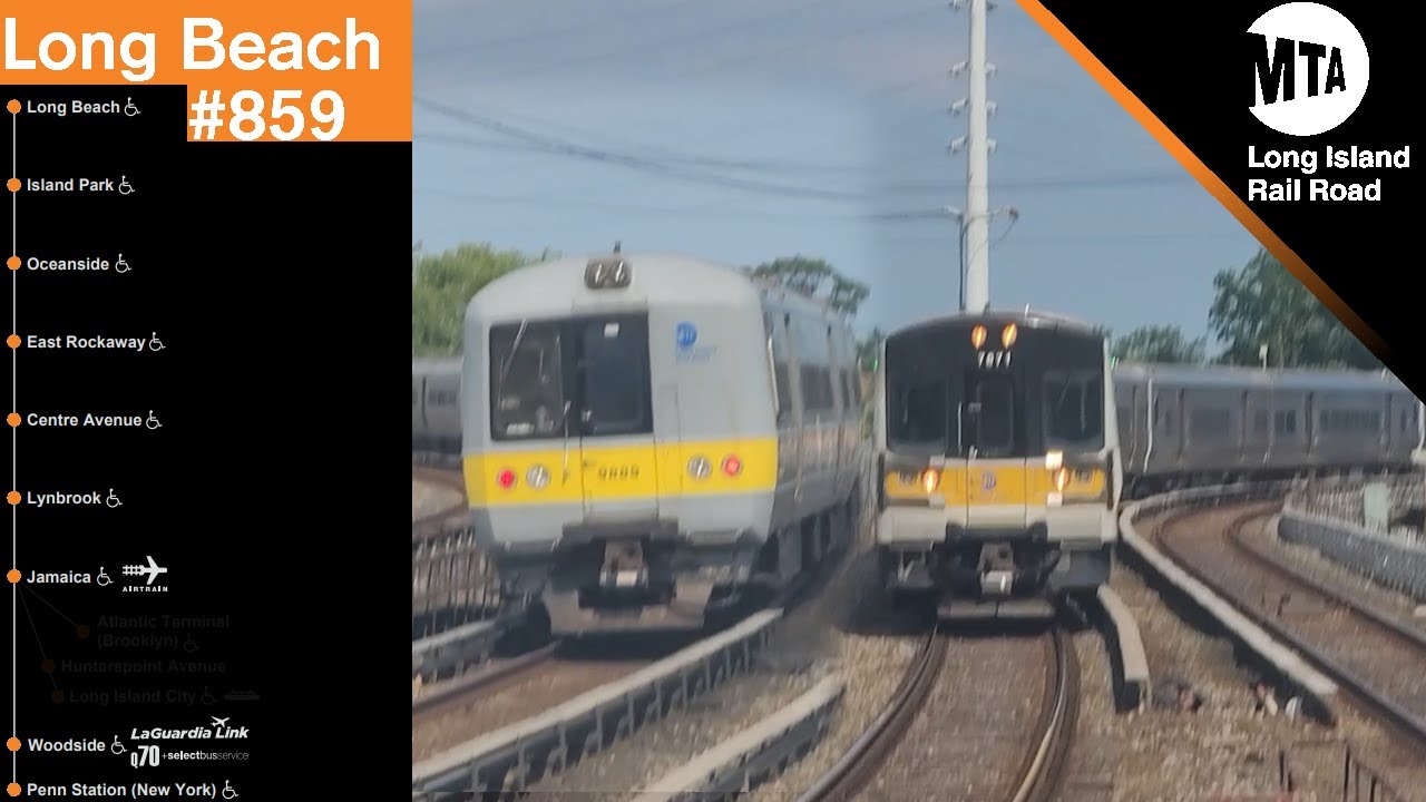 「LIRR」Long Beach | Train #859 | Penn Station bound M7 entering and departing Lynbrook station