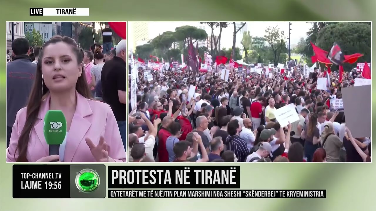 Top Channel/ Protesta n&euml; Tiran&euml;, qytetar&euml;t para Kryeministris&euml;: Anuloni projektin