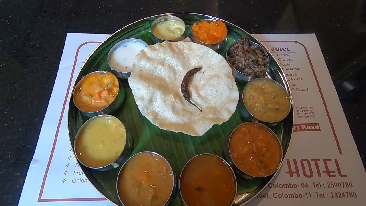 දකුනු ඉංදියානු තාලිය... South Indian Thali at Sri Suryas Hotel, Colombo 04, Sri Lanka...