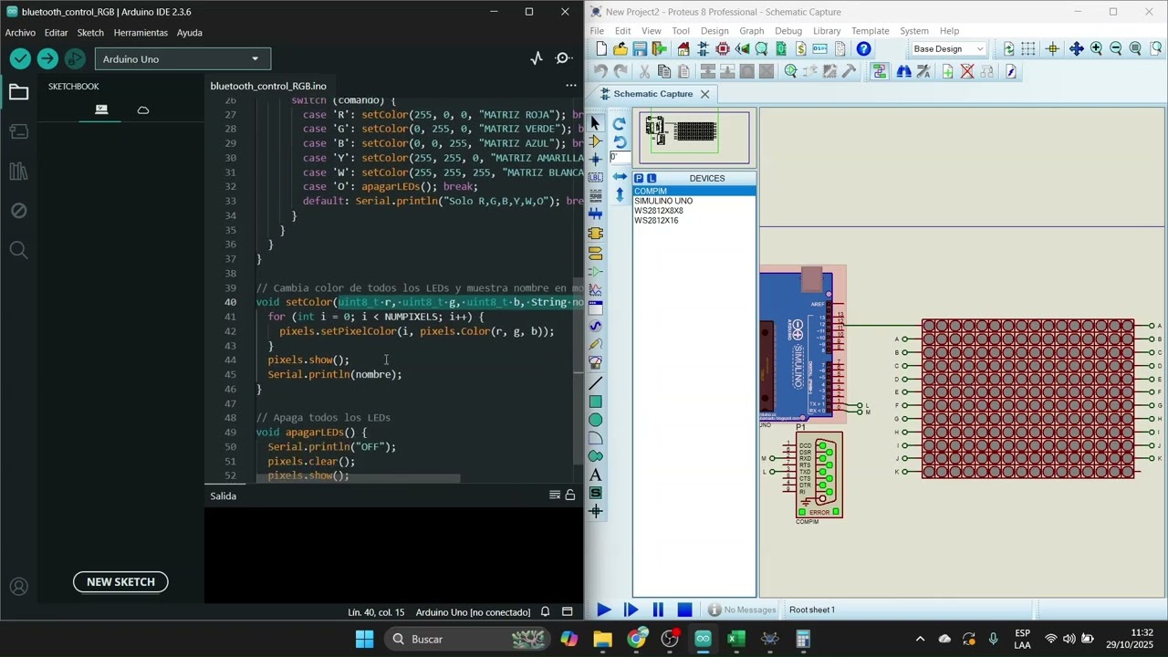 Arduino + Proteus + Excel... Simulación de comunicación con Bluetooth.