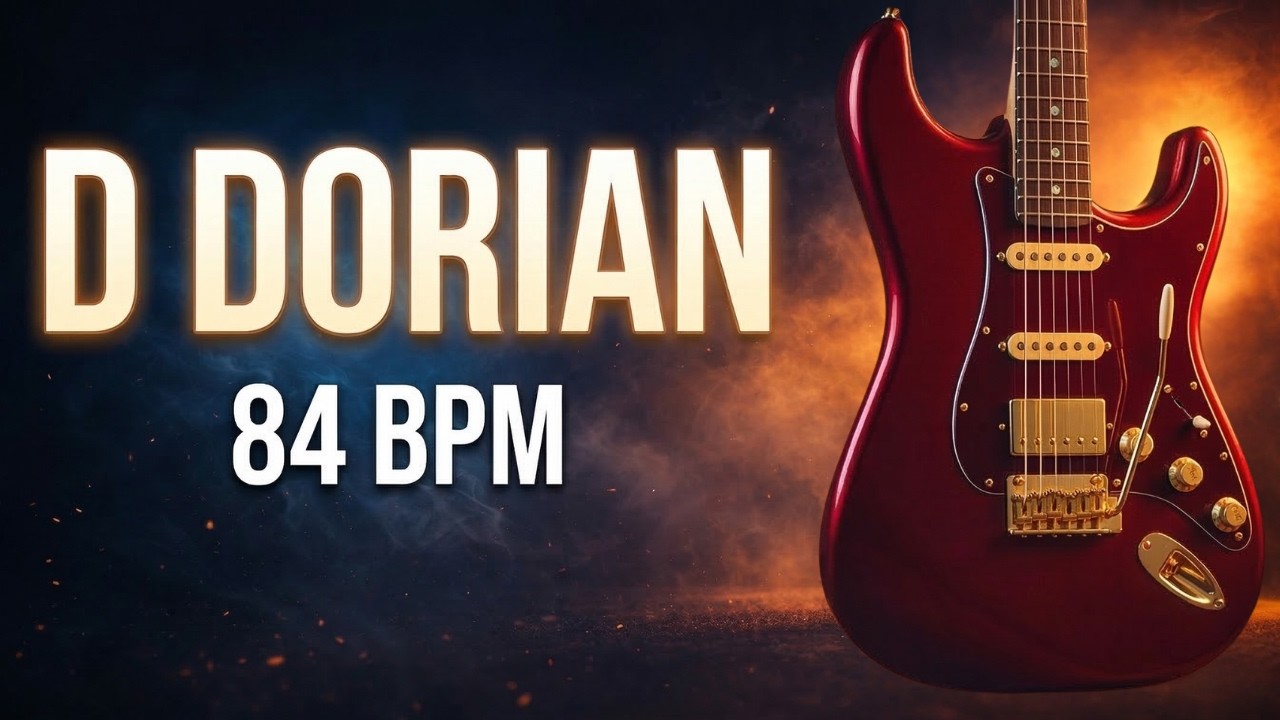 D Dorian Guitar Backing Track | 84 BPM