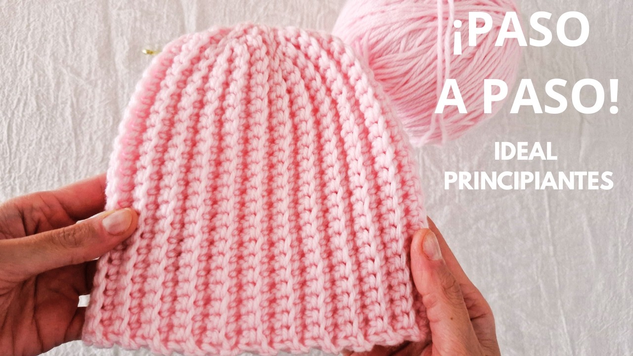 GORRO PASO A PASO FÁCIL DE TEJER/GORRO PARA NIÑA O NIÑO/CROCHET PRINCIPIANTES