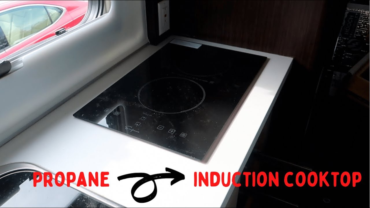 REPLACING RV PROPANE STOVE WITH AN INDUCTION COOK TOP | FULLTIME TRUCK CAMPER COUPLE