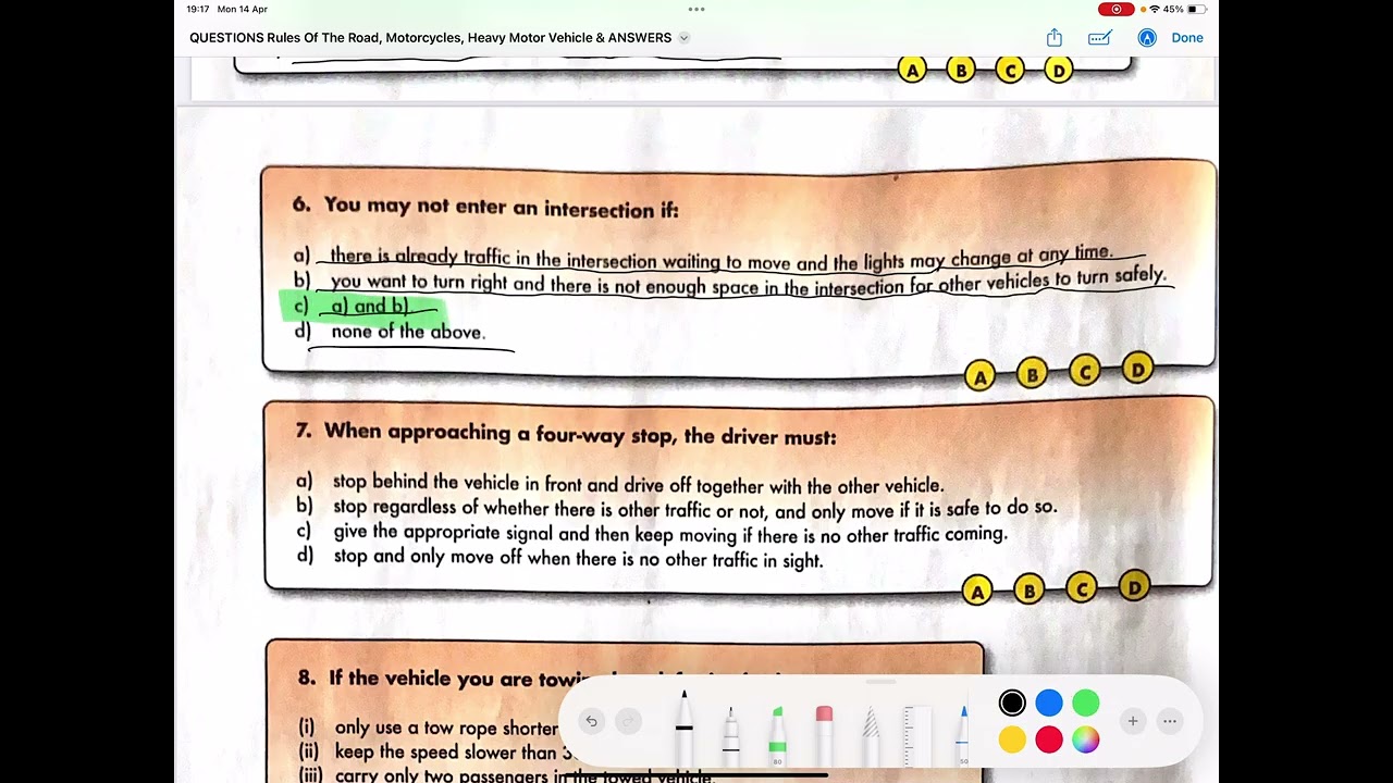 ALL Rules of the Road Questions for the K53 Learner’s Test 2025!