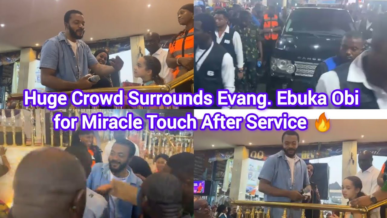 Huge Crowd Surrounds Evang. Ebuka Obi for Miracle Touch After Service 