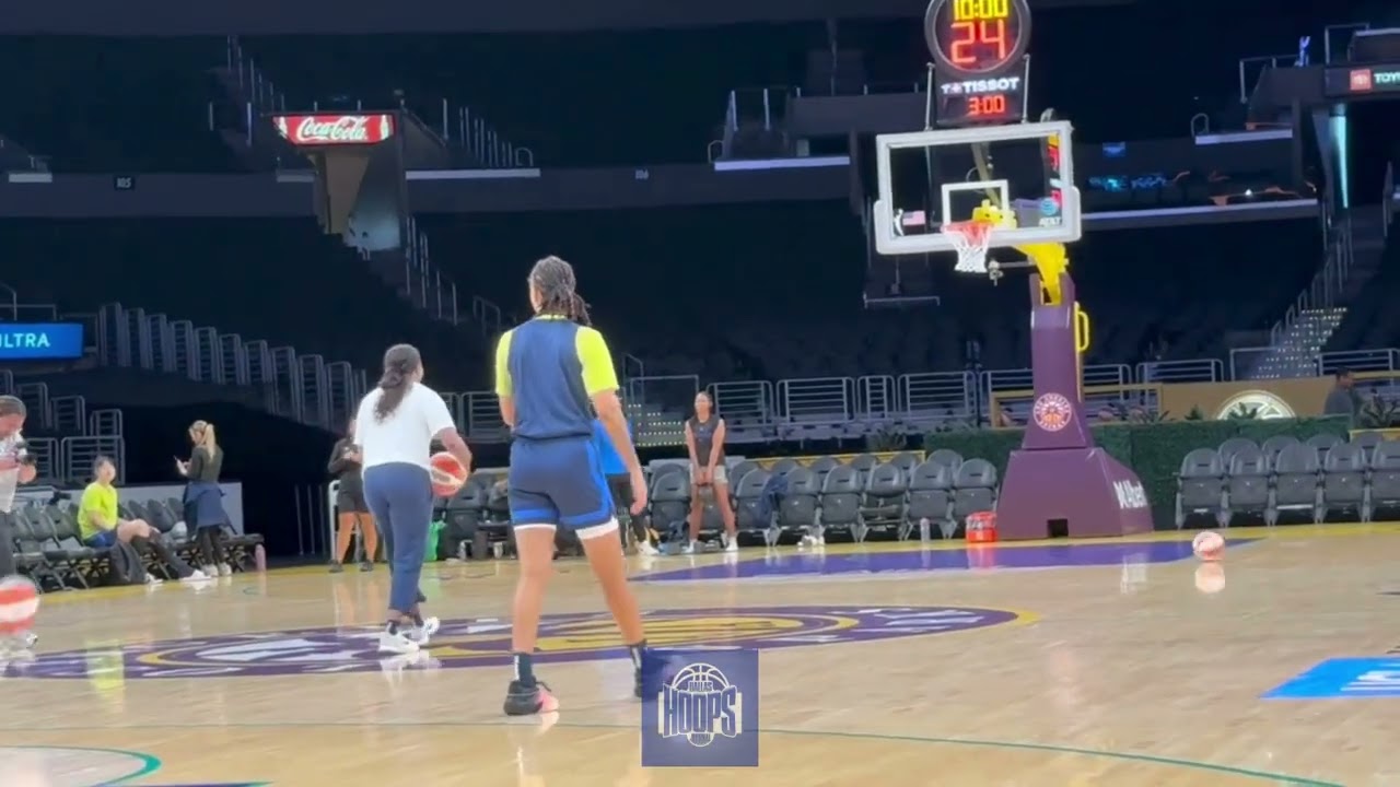 JJ Quinerly Beats Arike Ogunbowale in Dallas Wings Half-Court Contest Before LA Sparks Matchup