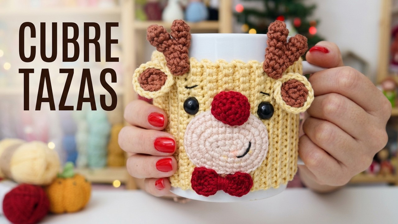 COMO TEJER CUBRE TASAS A CROCHET ¡Decora esta navidad tu taza de té! Sub 🇺🇸🇪🇸/ GretaWings