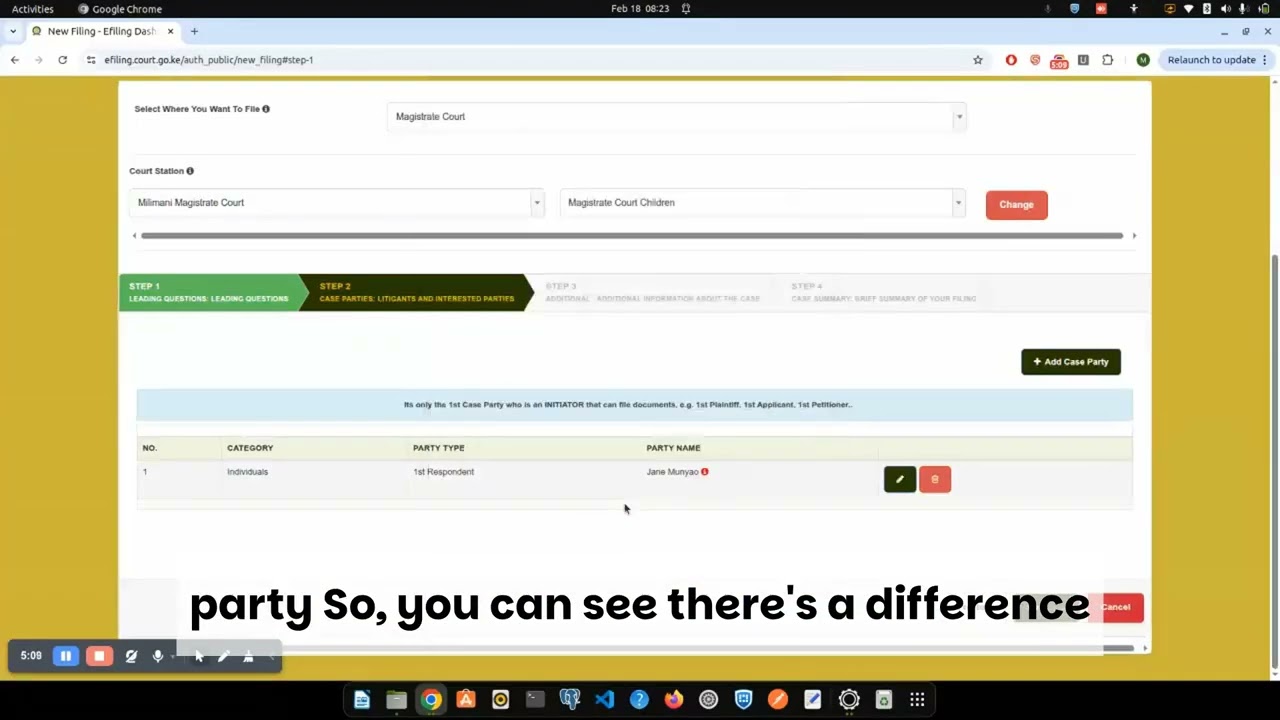 How to file New Case in the Kenya Judiciary E-Filing System