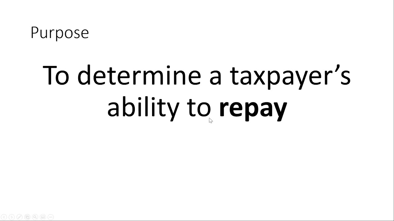 IRS Collections Representation 1D: Collection Financial Standards & Form 433-A