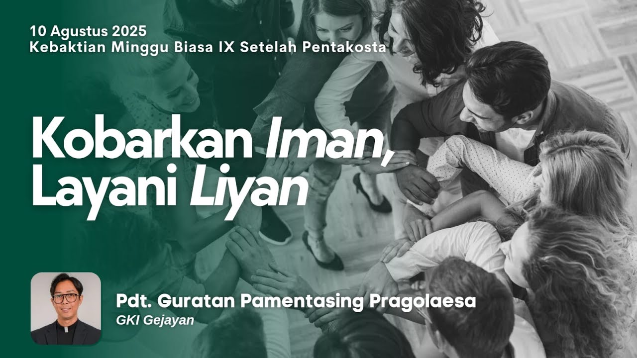 KEBAKTIAN SORE | Minggu, 10 Agustus 2025 - Pkl 18.30 | Pdt. Guratan Pamentasing Pragolaesa