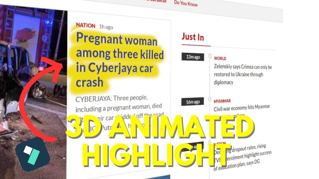 Анимированный 3D-текст HIGHLIGHT Filmora 14