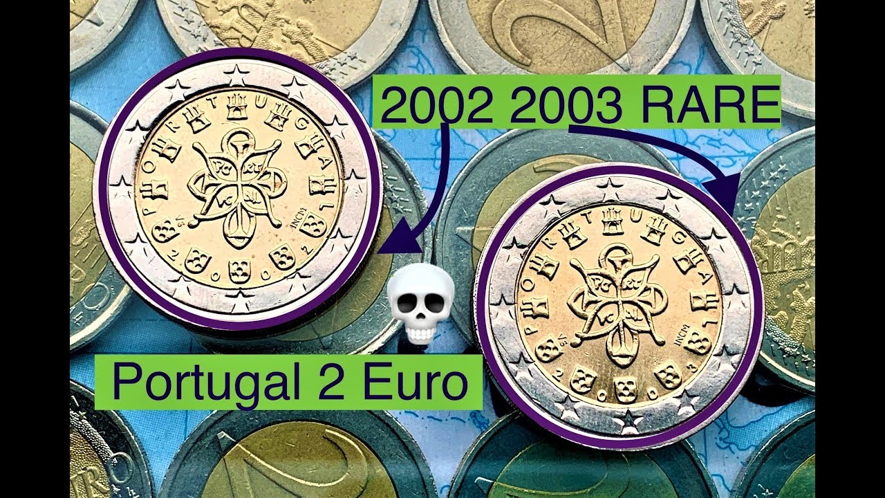 Portugal 2 Euro 2002 2003 euro coins - RARE beauty coins