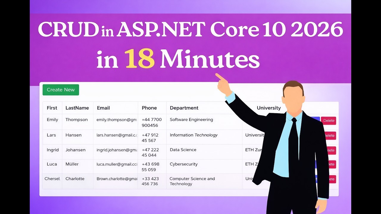 Создайте свой первый CRUD-процесс в ASP.NET Core (.NET 10) | Управление студентами за 18 минут [2...