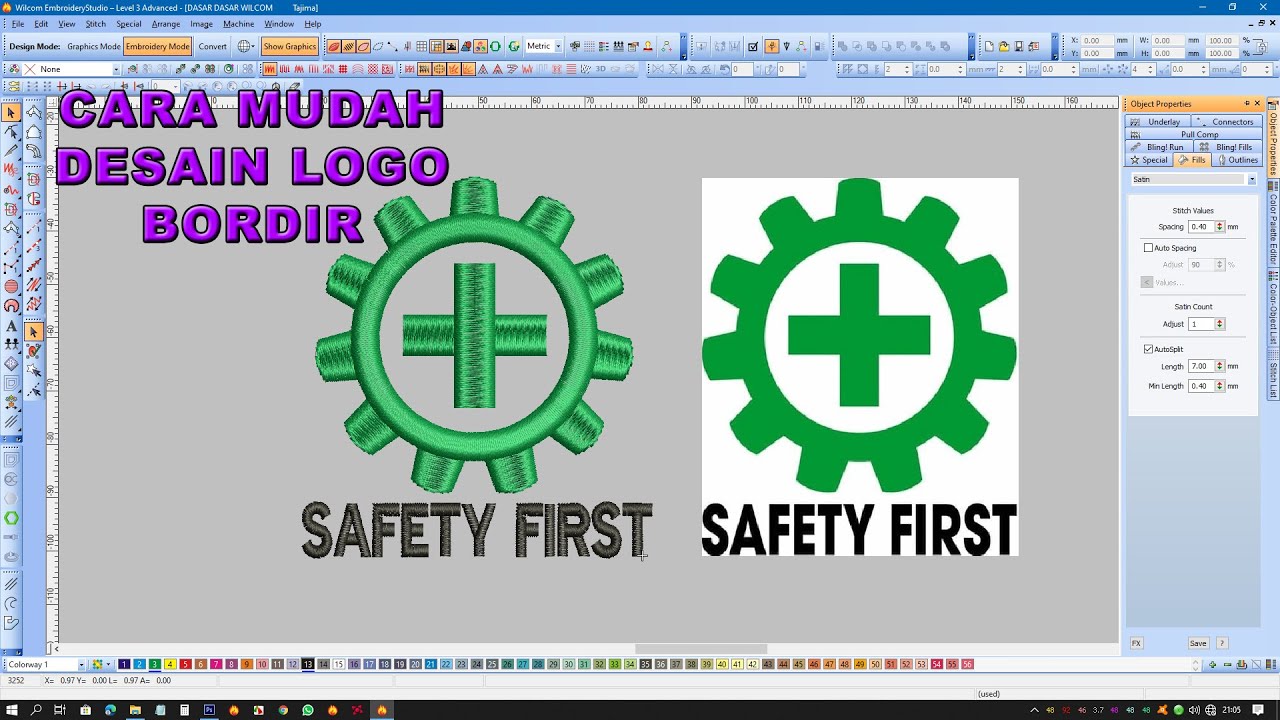 TUTORIAL CARA MEMBUAT DESAIN LOGO BORDIR MENGGUNAKAN WILCOM EMBROIDERY STUDIO
