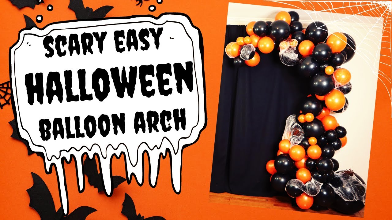 Easy Halloween Balloon Arch | Spooky Halloween Balloon Garland with Spiderwebs