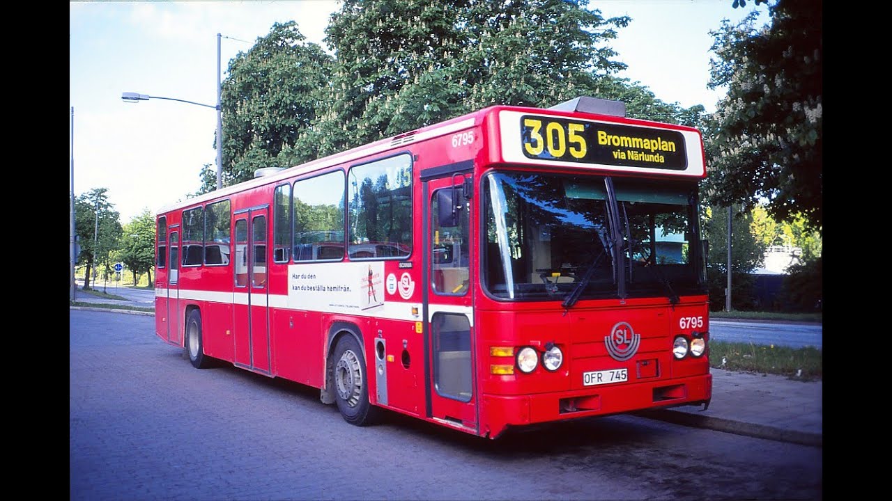 Ride Scania CN113CLB H17F #6800 from Brommaplan to Drottningholm 1991-06-06