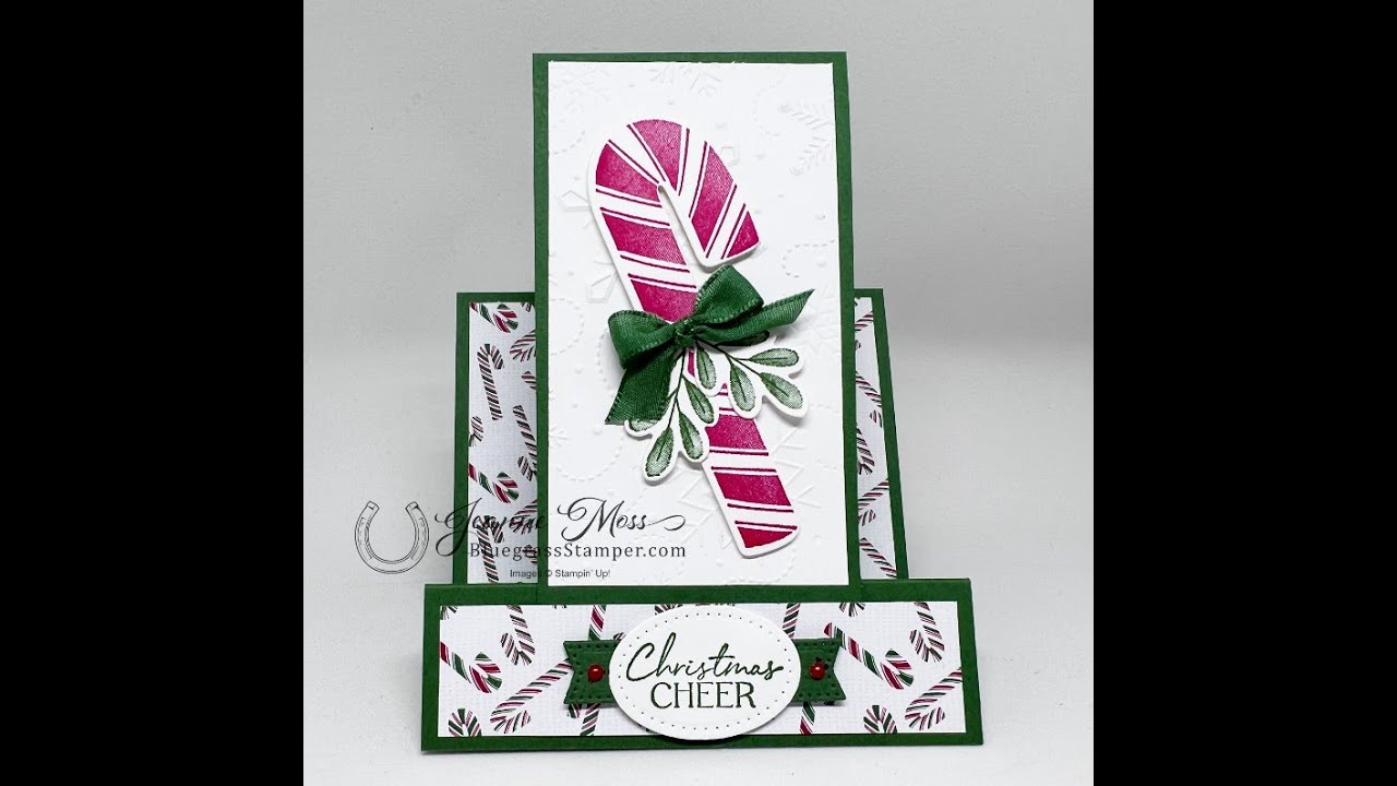 Sweet Candy Canes Faux Center Step Card
