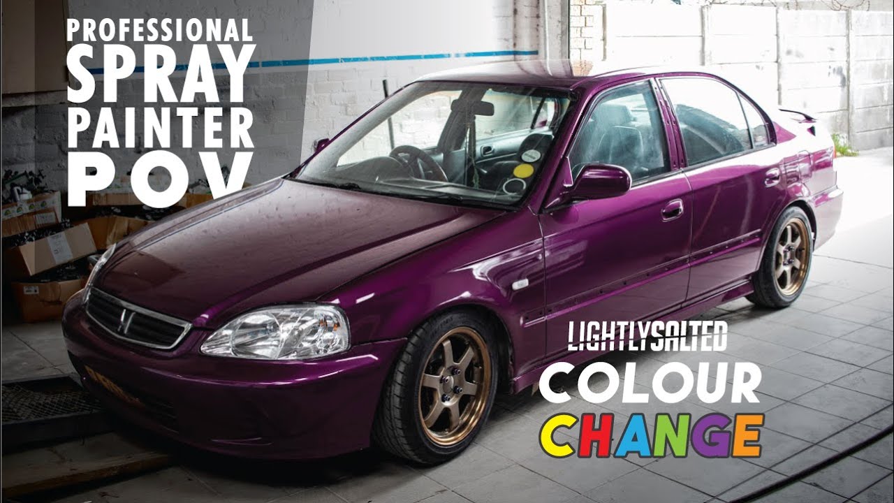 Honda EK B18 Full Respray in Booth - Standox Clearcoat