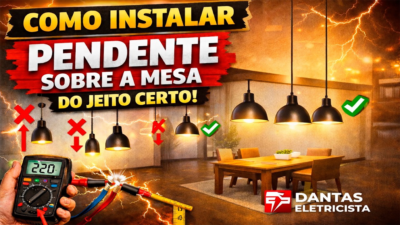 instalações de pendentes de mesa 