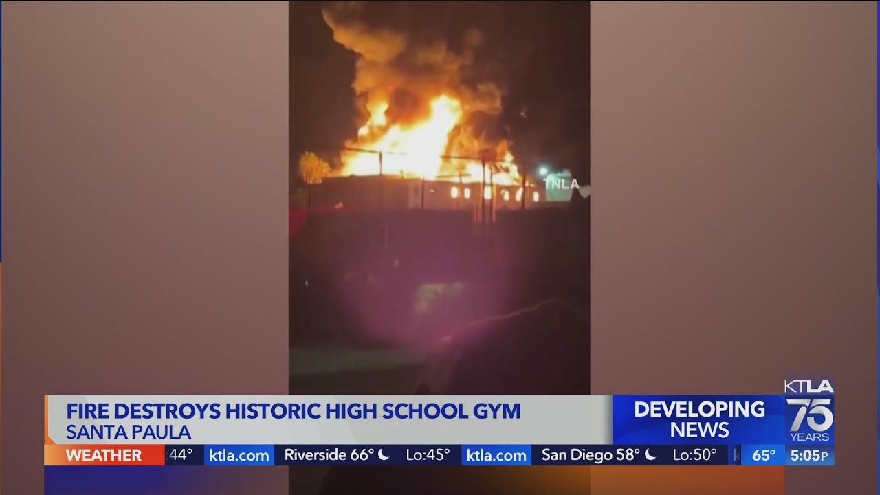 Fire destroys historic high school gym