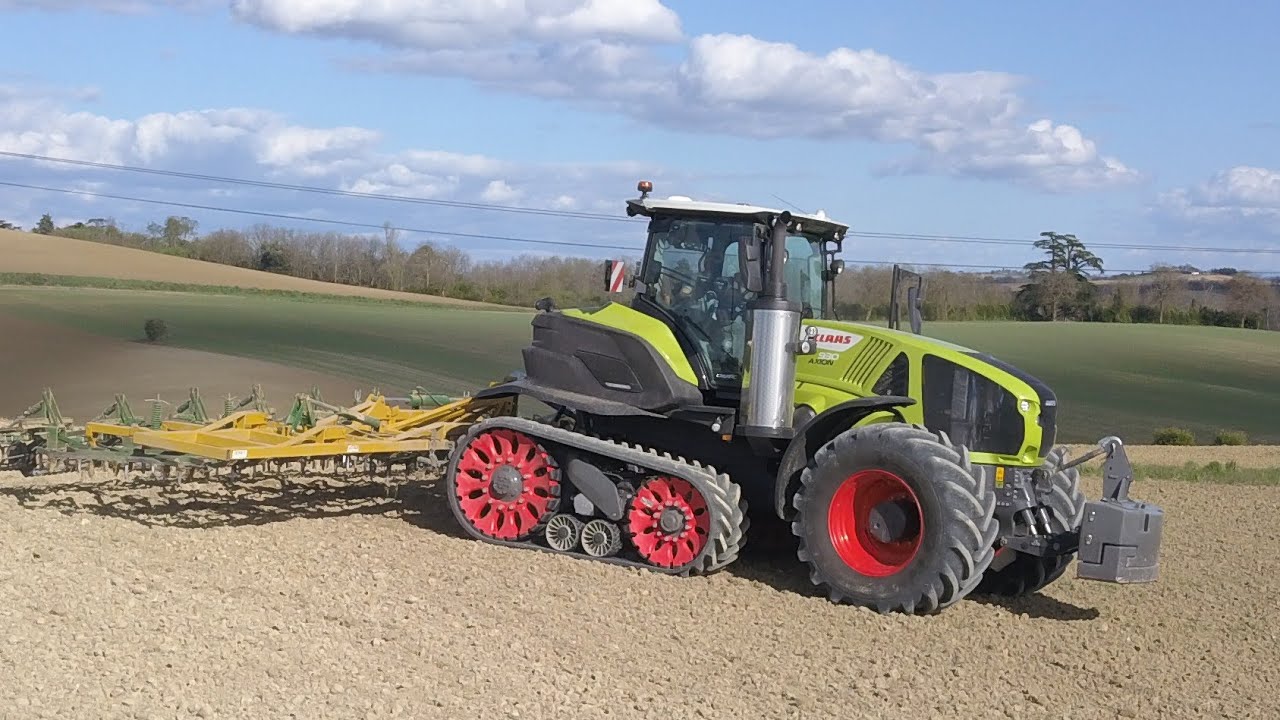 PRÉPARATION DES TERRE 2022/CLAAS 930 AXION TERRA TRAC/HERSE PLAT DE 9M/ DECOMPACTEUR 9 DENTS😜📸