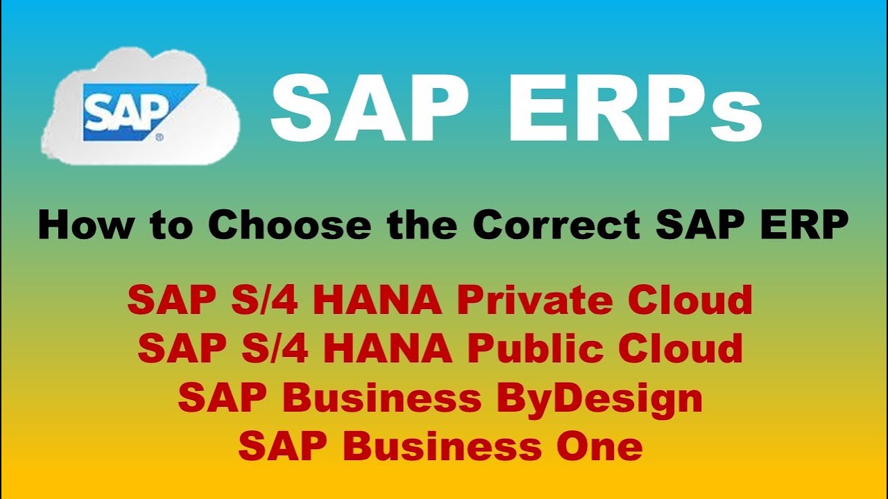 SAP S/4HANA vs SAP Business ByDesign/SAP B1/Cloud vs On-Premise/RISE/GROW/The Ultimate ERPComparison