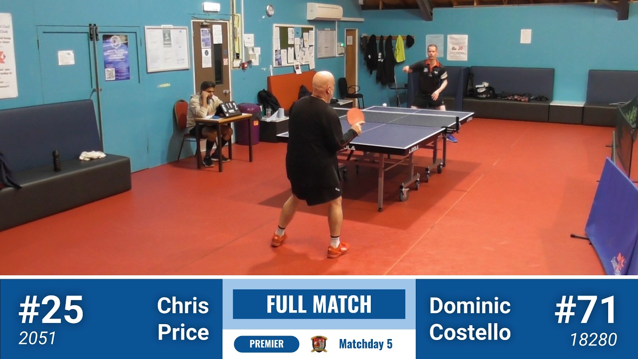 FULL MATCH | Chris Price vs Dominic Costello | B&DTTL Prem | 2025-26