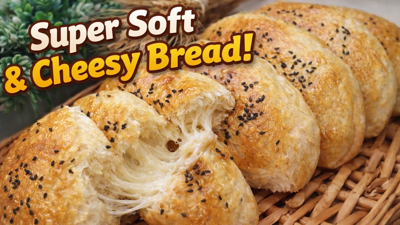 Easy Bread Recipe | Soft, Cheesy Bakery-Style at Home