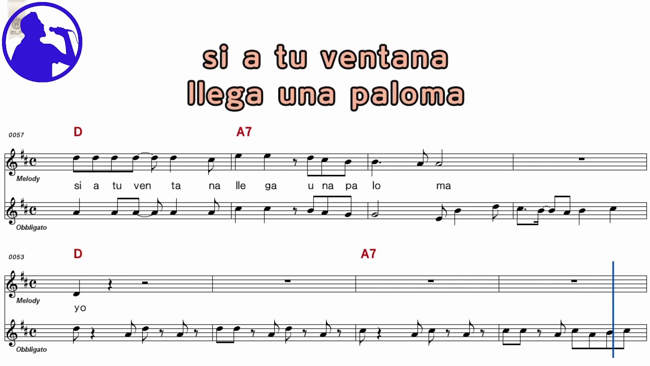 Trio Los Panchos - La paloma karaoke version sheet music for players,chorus added(Ye karaoke)