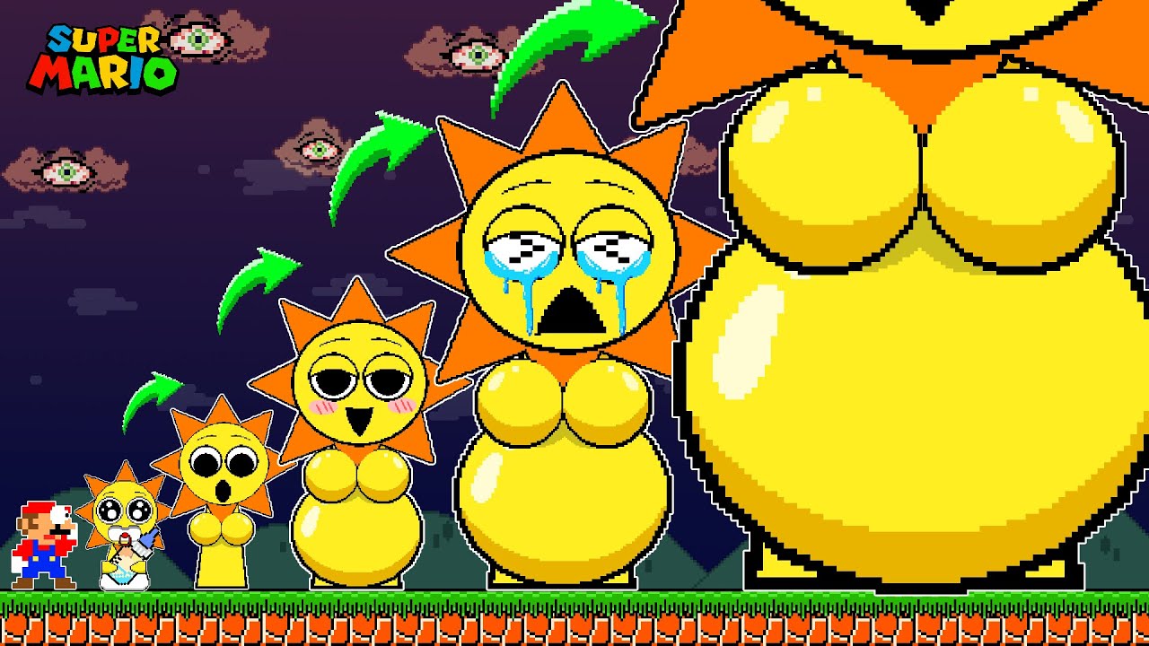 Mario vs The EVOLUTION of Sprunki Mr. Sun Pregnant Growing Up in super Mairo Bros