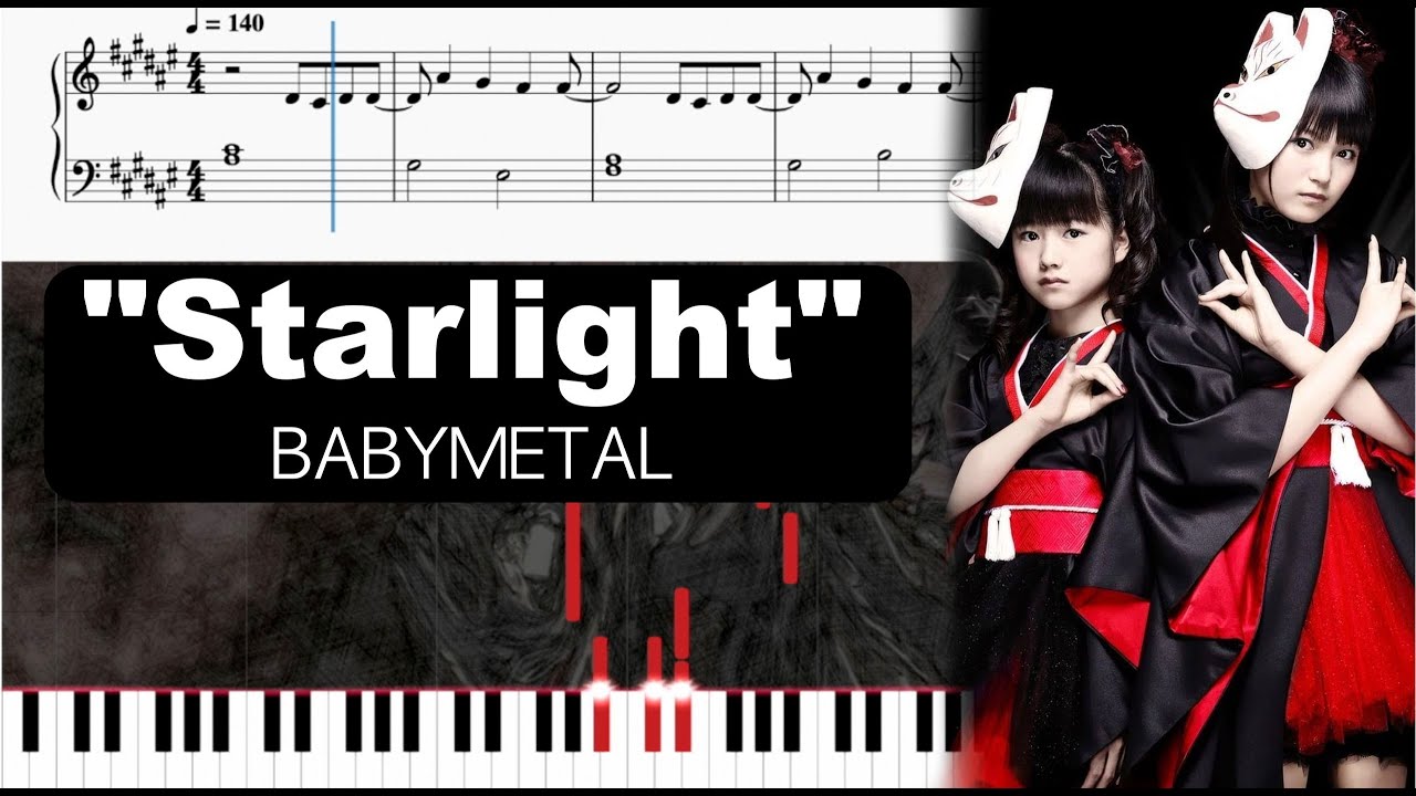 Starlight - BABYMETAL | Piano Cover | Piano Tutorial with Notes | Sheet Music | Visualizer