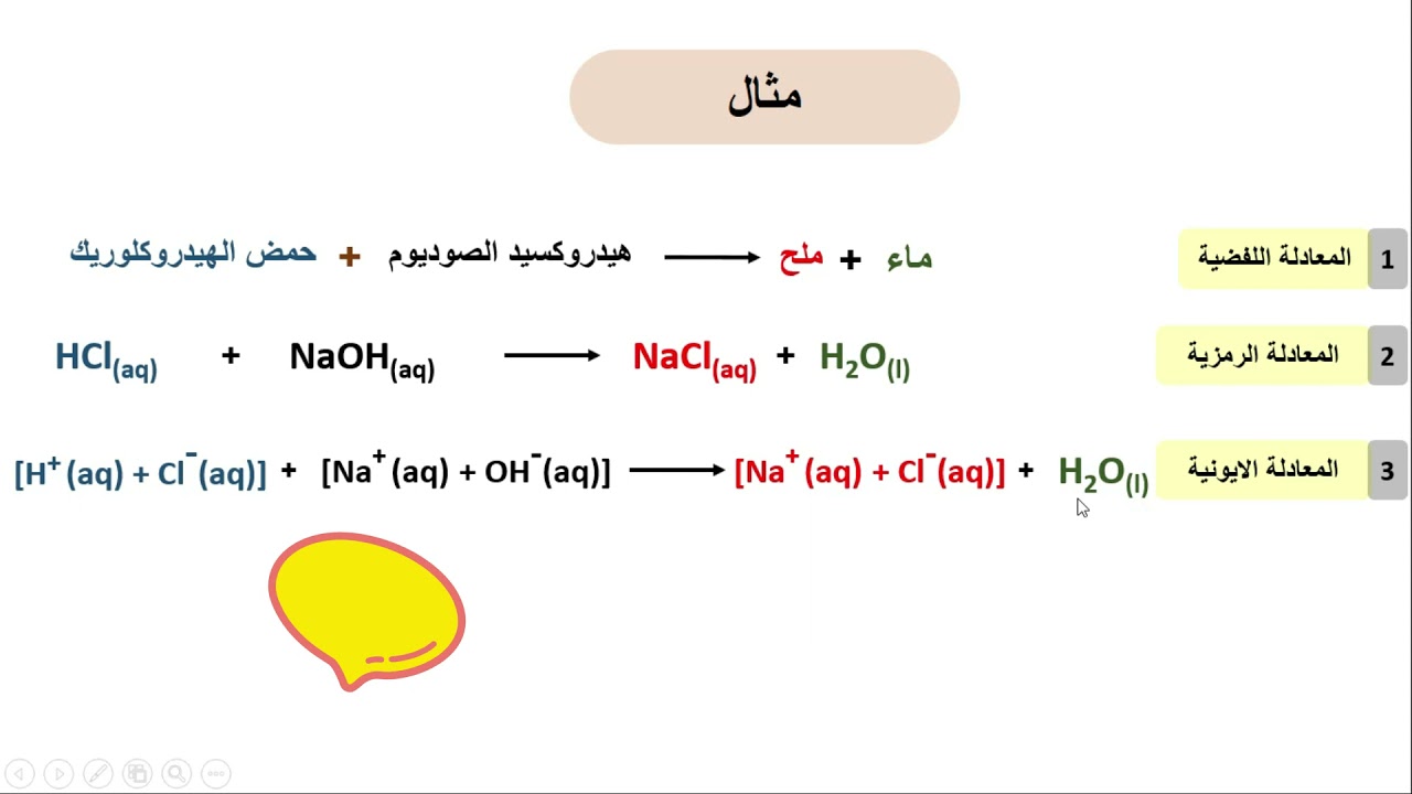 المعادلة الايونية الصافية في خمس خطوات